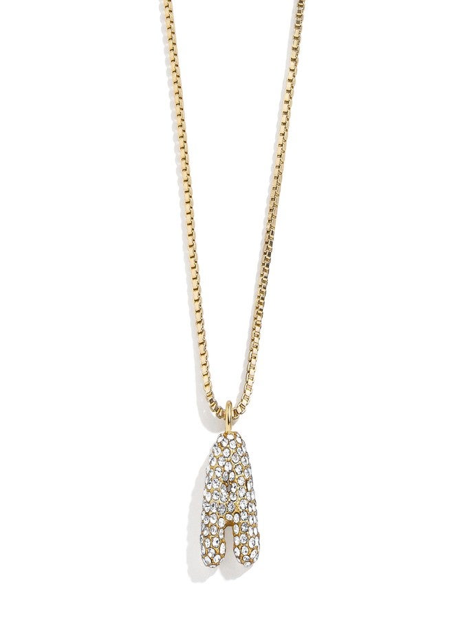 BaubleBar Gwen Mini Pave Bubble Initial Necklace - Cubic Zirconia Letter Pendant, Gold Necklace with Initials for Women, Letter A - Image 1